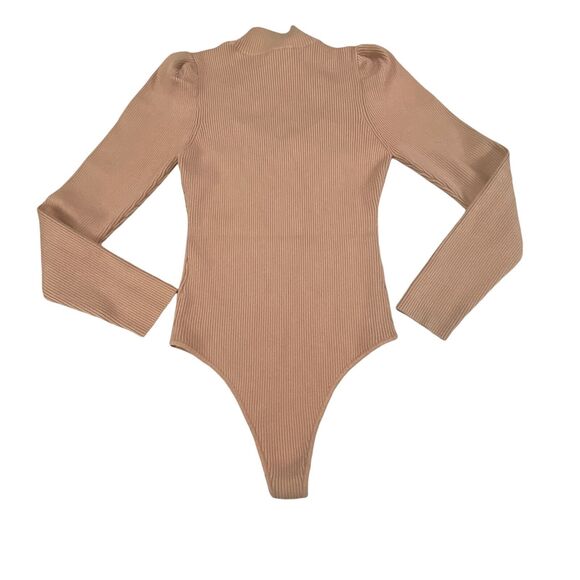 ASTR The Label Bodysuit Womens Large Pink Long Sleeve Cutout Mock Neck Ribbed - Picture 2 of 13